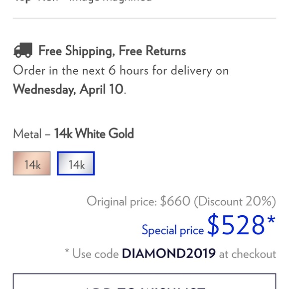 18 inch NORDSTRUM heart shaped necklace - Picture 3 of 4